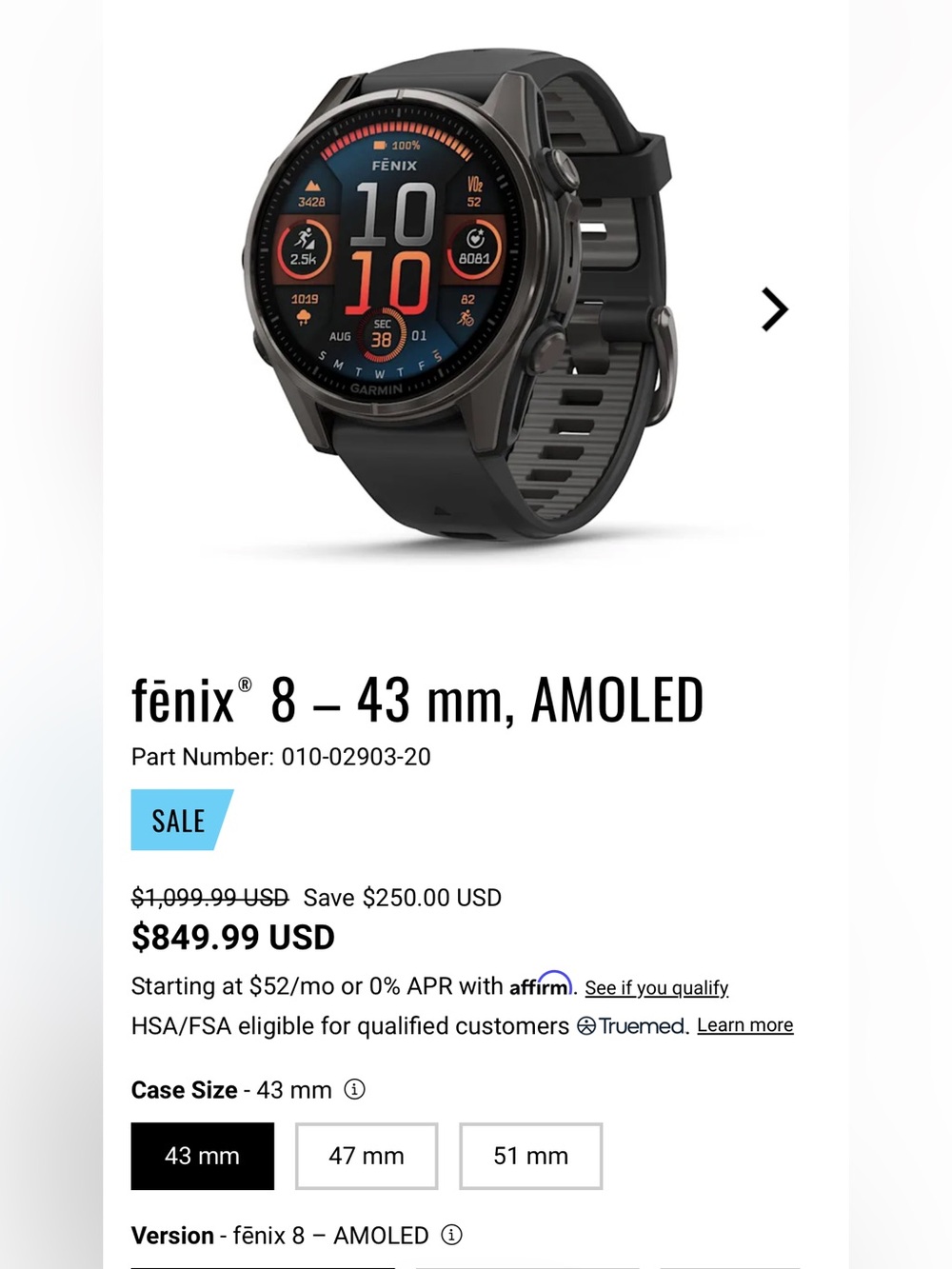 Garmin Fenix 43 mm AMOLED